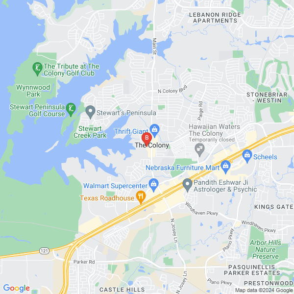 Towing In The Colony location map: 4995 Westport Dr, The Colony, TX